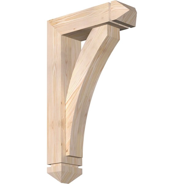 Ekena Millwork Thorton Arts and Crafts Smooth Bracket w/ Offset Brace, Douglas Fir, 5 1/2"W x 18"D x 30"H BKT0604X18X30THR03SDF - main
